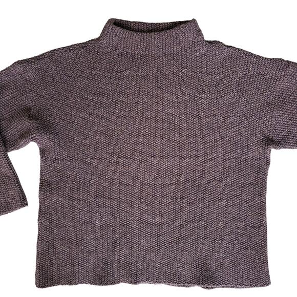 Vtg Karen Tate Sweater Medium Large Plum Textured 90s Earthy Vineyard Wool Blend - Picture 1 of 10